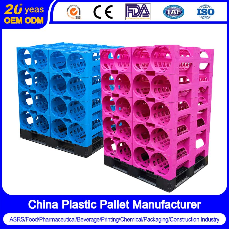HDPE Heavy Duty Warehouse Storage Euro Industrial Flat Anti Recyclable Nestable 3/6/9 Feet Runner Printing Oil IBC Spill Containment Water Bottle Plastic Pallet