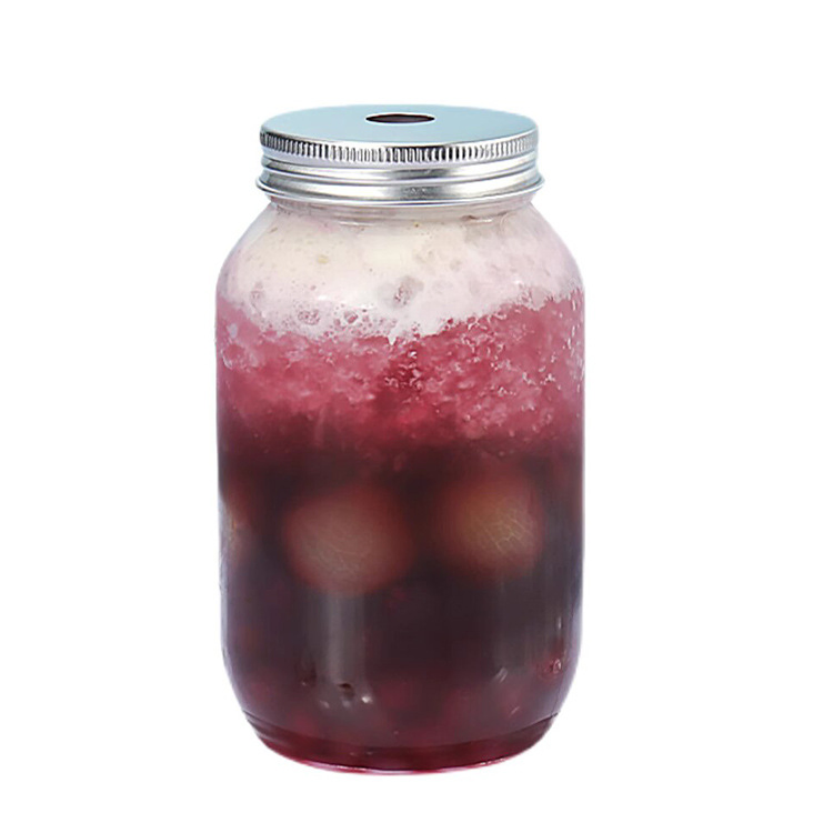 500ml Transparent Chubby Juice Drink Plastic Bottle Cylindrical Pet Disposable Milk Tea Cup Fat Cylinder Bottle with Aluminium Lid