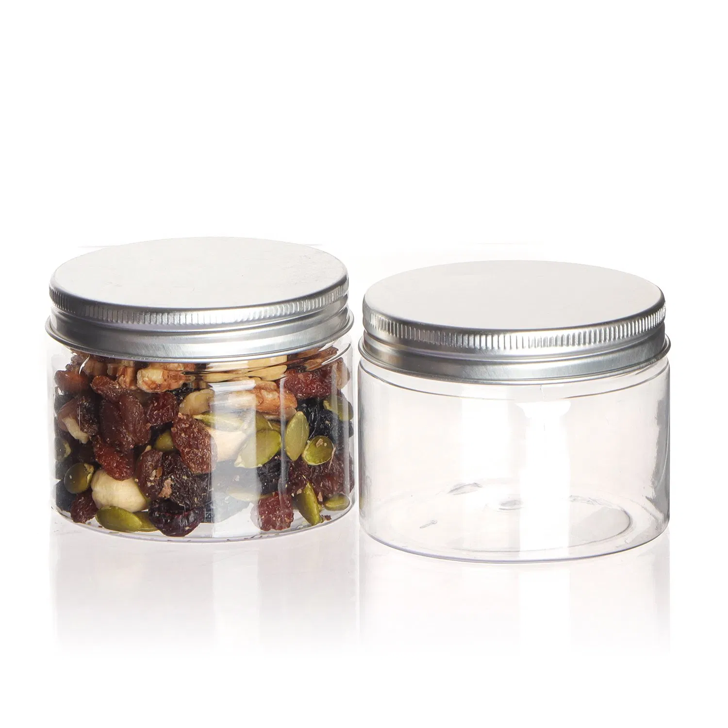 Wholesale 150ml 240ml 250ml 500ml 600ml Custom Empty Clear Round Wide Mouth Food Grade Pet Plastic Jars with Screw Top Lids