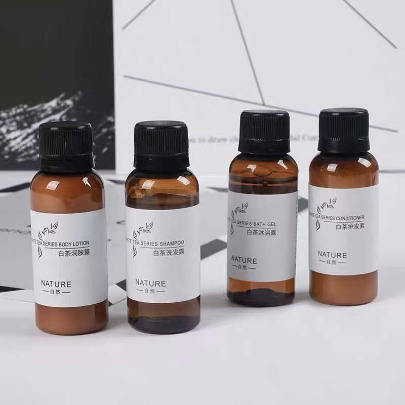 Amber Color Pet Bottles Round Plastic Lotion Bottle with Flip Top Cap