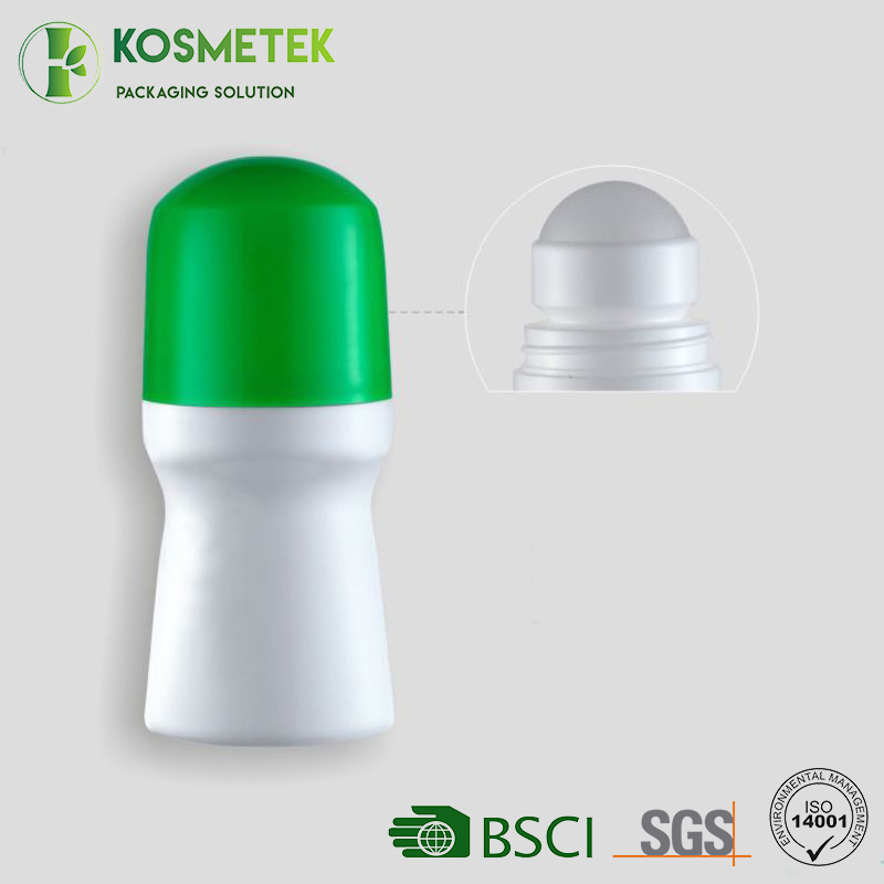 Green White 50ml PP Plastic Essential Oil Refill Roll on Bottles Empty