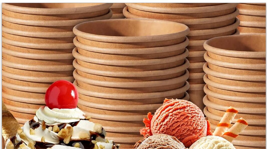 Eco-Friendly Single-Use Paper Ice Cream Cup Leak-Resistant Hot/Cold Food Available