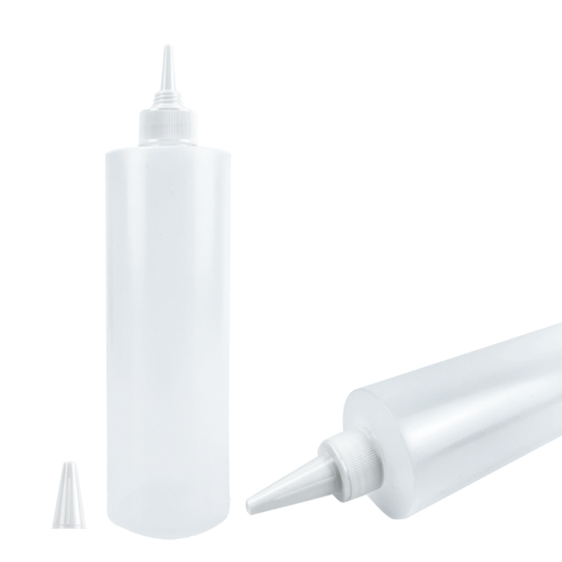 Food Grade LDPE Soft Nozzle Bottle 380ml Empty Plastic Sauce Squeeze Bottle with Twist off Cap