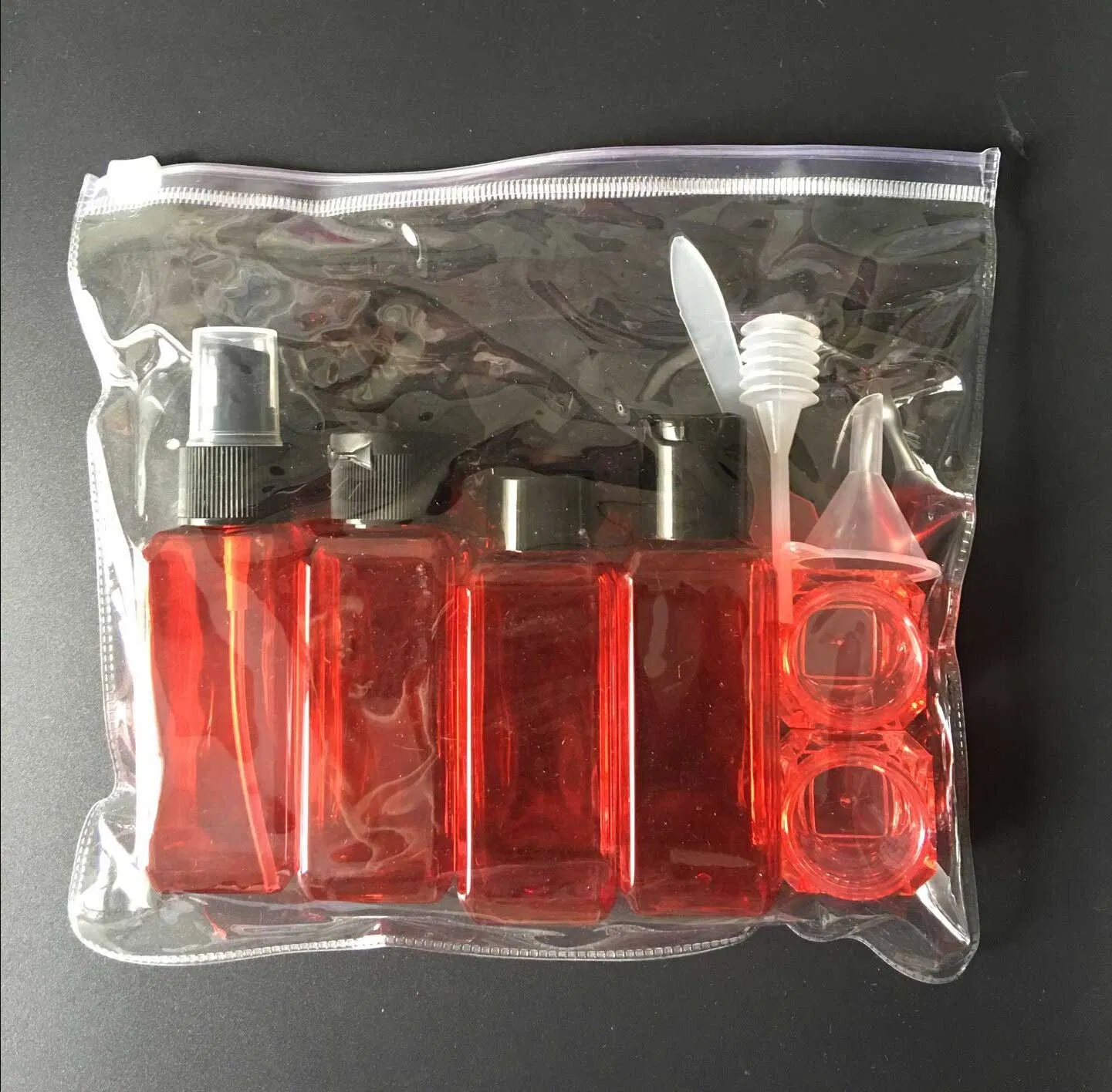 Customized OEM Plastic Leak-Proof Toiletry Containers Kit Empty Bottles Tube Refillable Portable Travel Bottle Set for Cosmetic