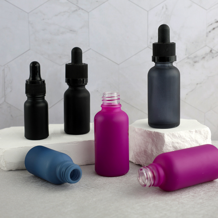 Round Screw Black Plastic Child Proof Glass Dropper Essential Oil Bottle 20 Ml 30 Ml 50 Ml 100 Ml