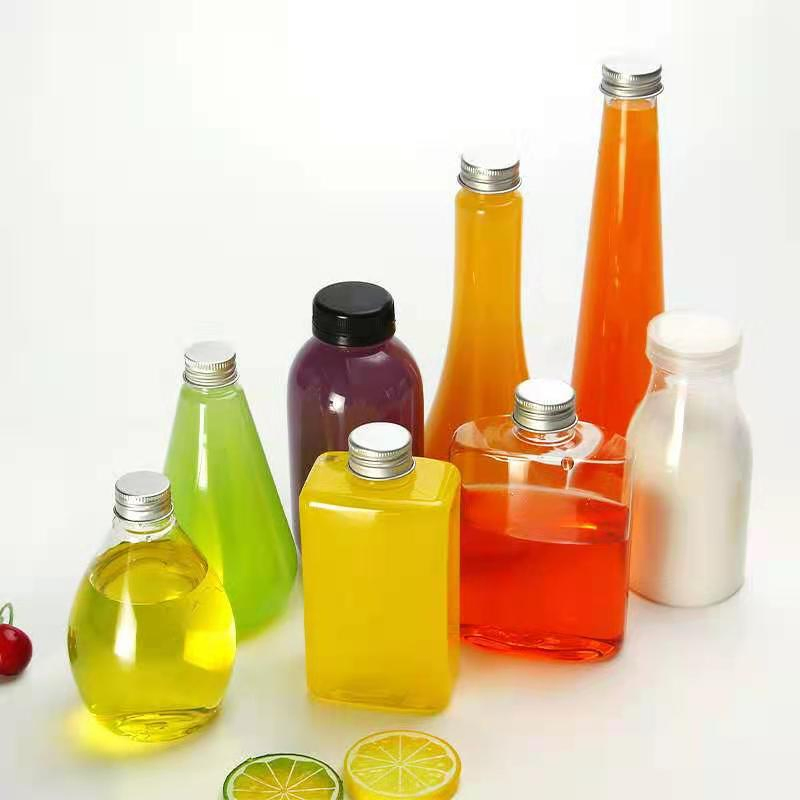 Hot Selling Disposable Pet Plastic Fruit Juice Bottle Milk Tea Cup Ferment Bottle with Lid