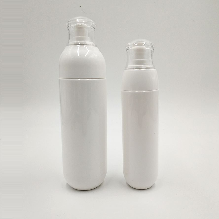 White Portable Cosmetic Empty Refillable Plastic Bottle with Lotion Pump