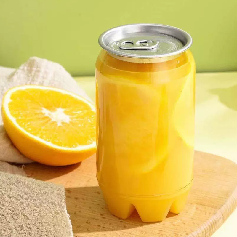 Pet 500 650 Ml Clear Round Juice Milk Can Ring-Pull Can Bottle