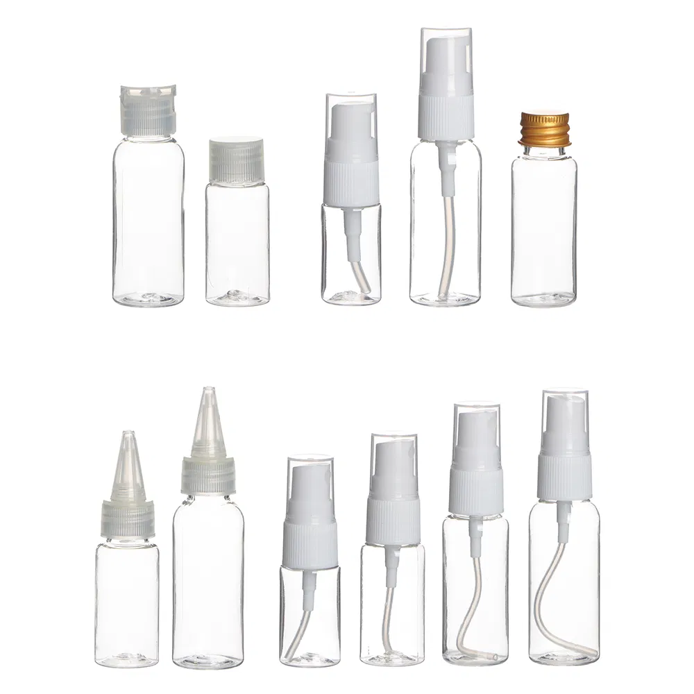 8PCS Transparent Cosmetic Container Skin Care Empty Plastic Travel Size Bottle Set with Spray Bottles