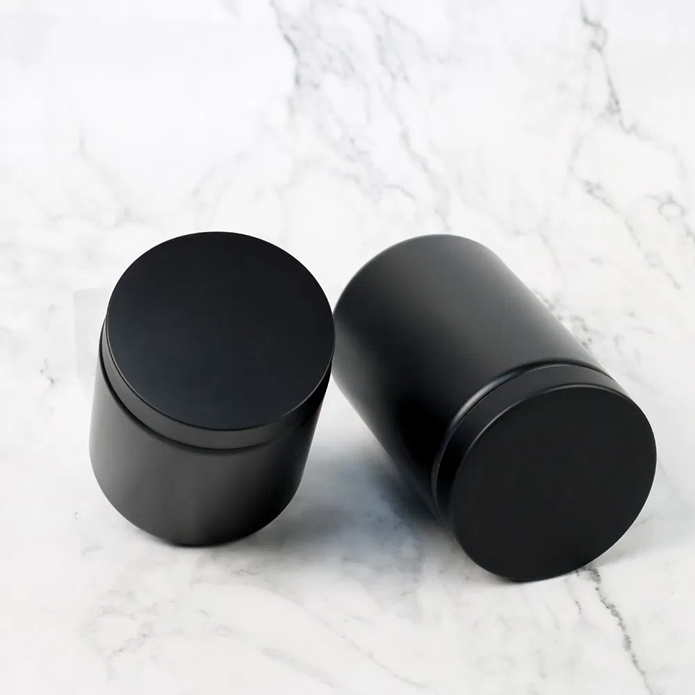 Black 500ml 600ml 900ml 1000ml Plastic Powder Jars Food Grade HDPE Bottle Jar