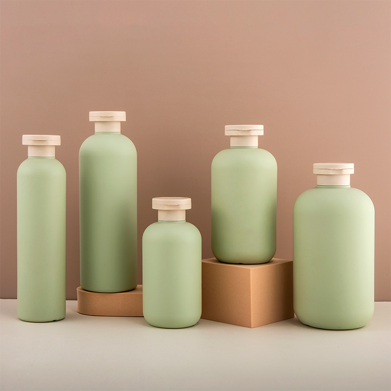 300ml Empty Plastic Cosmetic Shampoo Bottles with Flip Top Cap and Soap Pumps