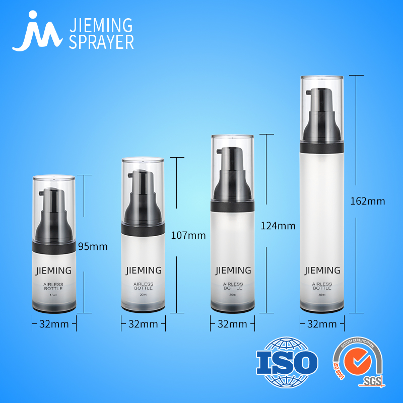 Cylindrical Cosmetic 15ml 20ml 30ml 50ml Plastic PP Vacuum Airless Bottle Round Edge Shape for Skincare Cream Serum Lotion