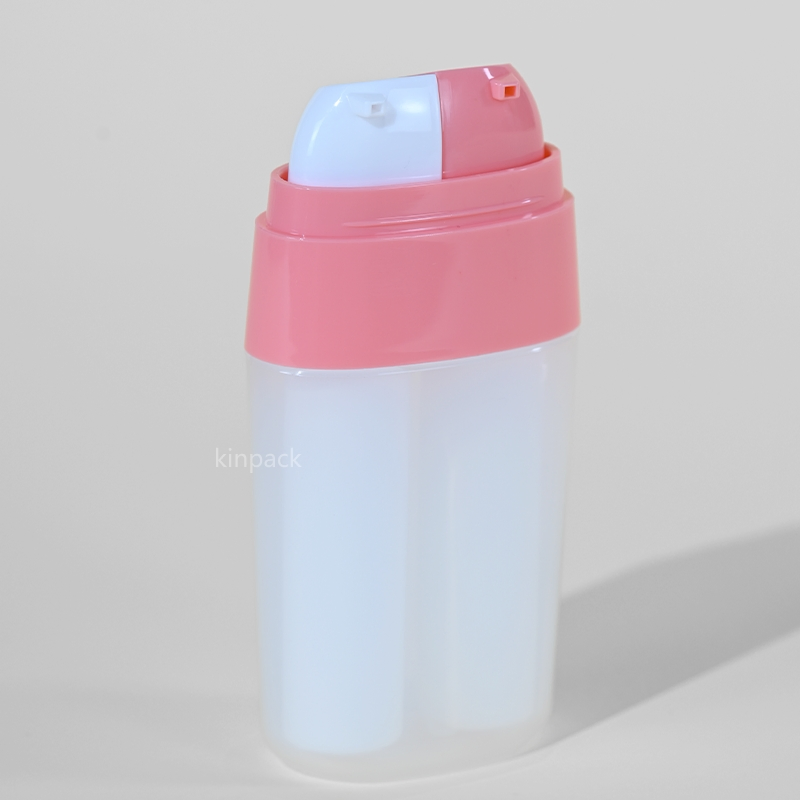 Empty Cosmetic Two Heads PP Plastic Dual Chamber Refill Airless Vacuum Serum Pump Lotion Bottle