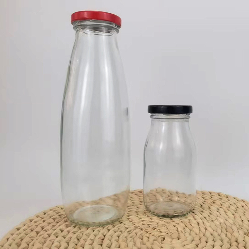 Transparent Glass Bottle for Milk Beverage