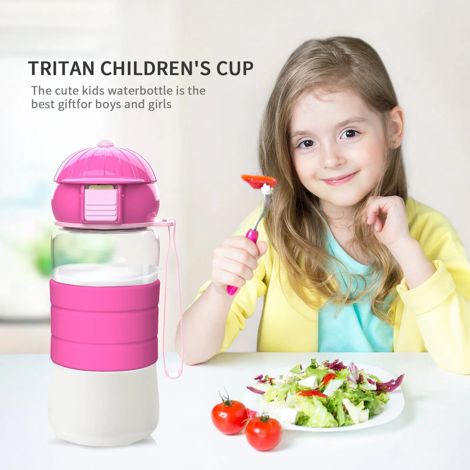 Aohea 12oz BPA Free Tritan Water Bottles Reusable Drinking Bottle for Toddlers One Touch Opening Leak-Proof Plastic Bottle Kids Water Bottle for Office, Outdoor