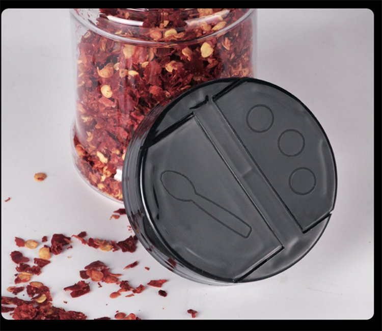 Plastic Pepper Seasoning Shaker Spice Jar Pet Clear Salt Spice Bottle with Flip Top