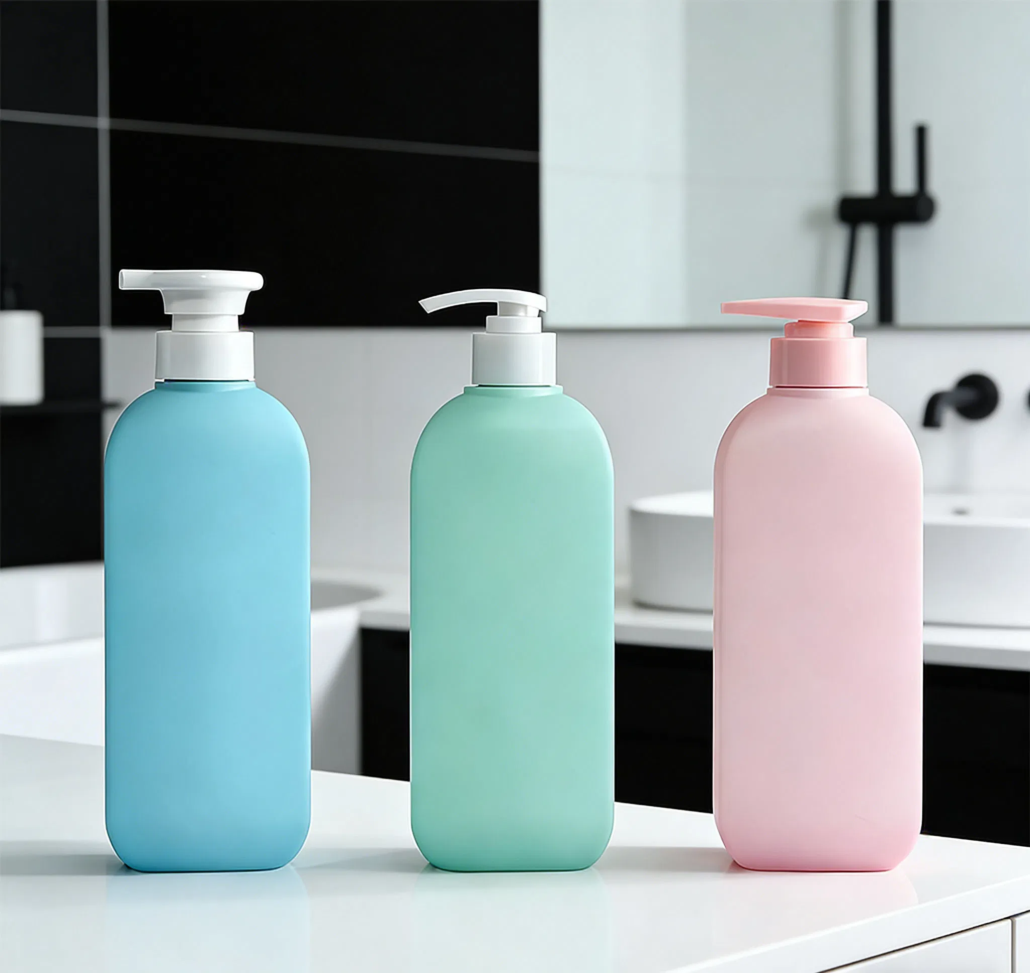 300/500/750ml Cosmetic Packaging Travel Size Containers Reusable Refillable HDPE Plastic Bottle