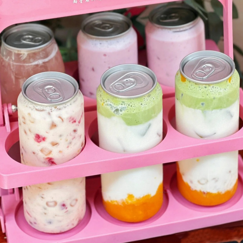 Plastic Pull Tab Can Sparkling Water Boba Tea Disposable Transparent Drink Bottle