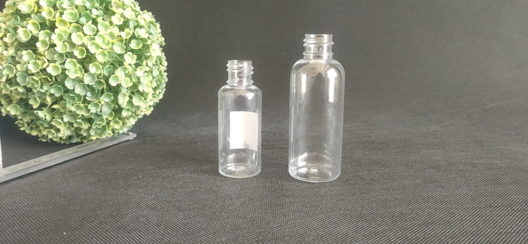 50ml Oval Transparent Pet Plastic Hand Sanitizer Bottle with Flip-Top Cap