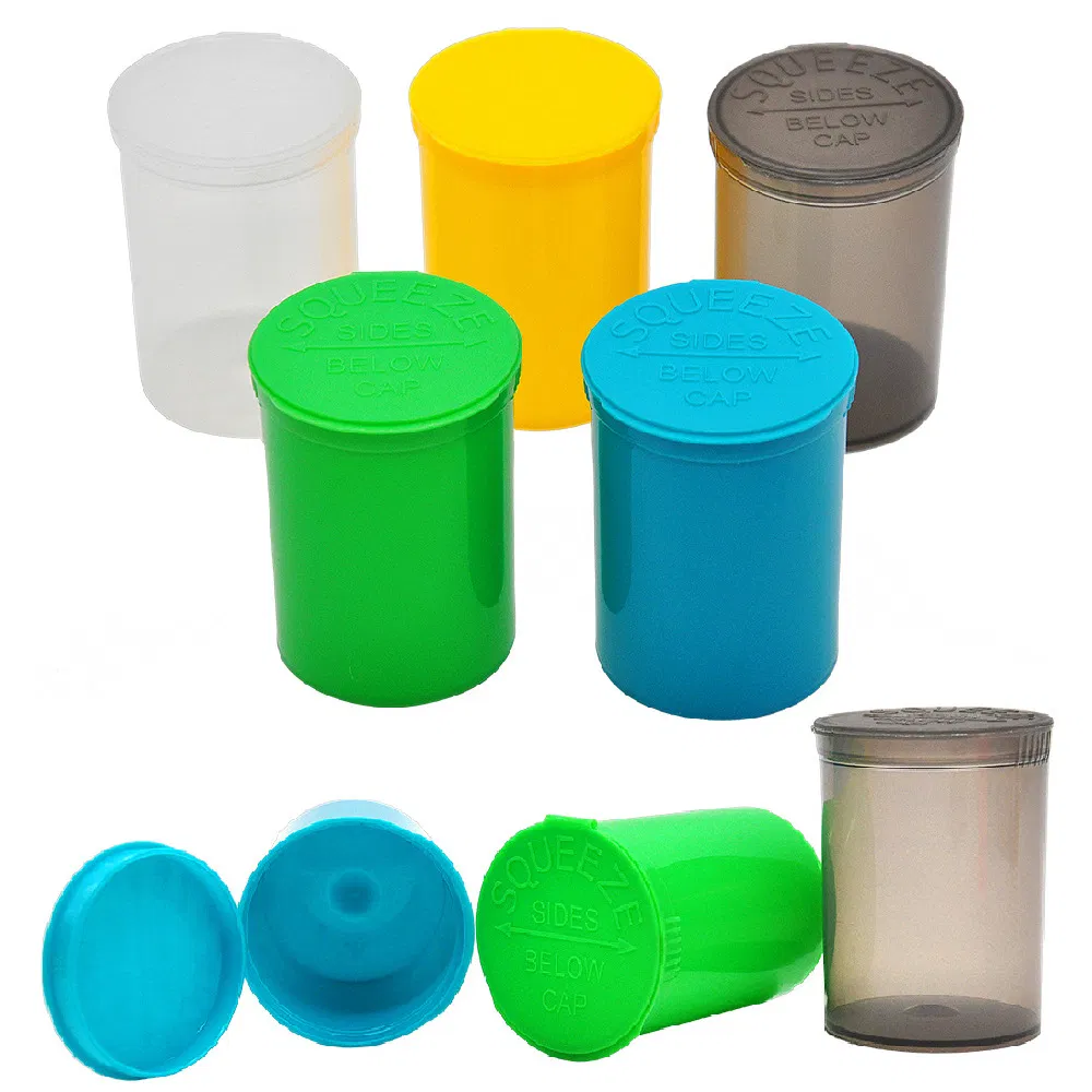 Colorful Flip Cap Pop Top Vials 6 13 19 Dr 30 60 Tubes Pharmacy Plastic Mylar Bottle Squeeze Bottles