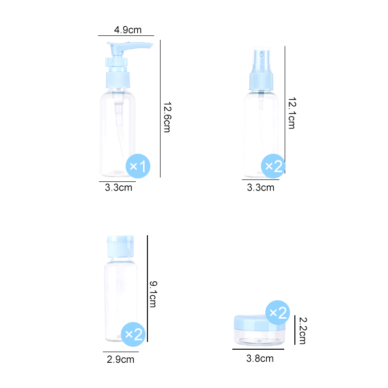 Plastic Travel Containers Set Leak Proof Spray Bottles and Jars