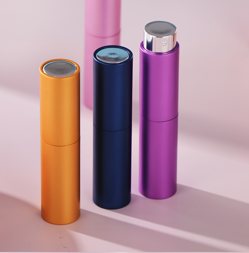 Empty 8ml 10ml Fashion Travel Round Aluminum Refill Perfume Atomizer Bottle Spray Portable