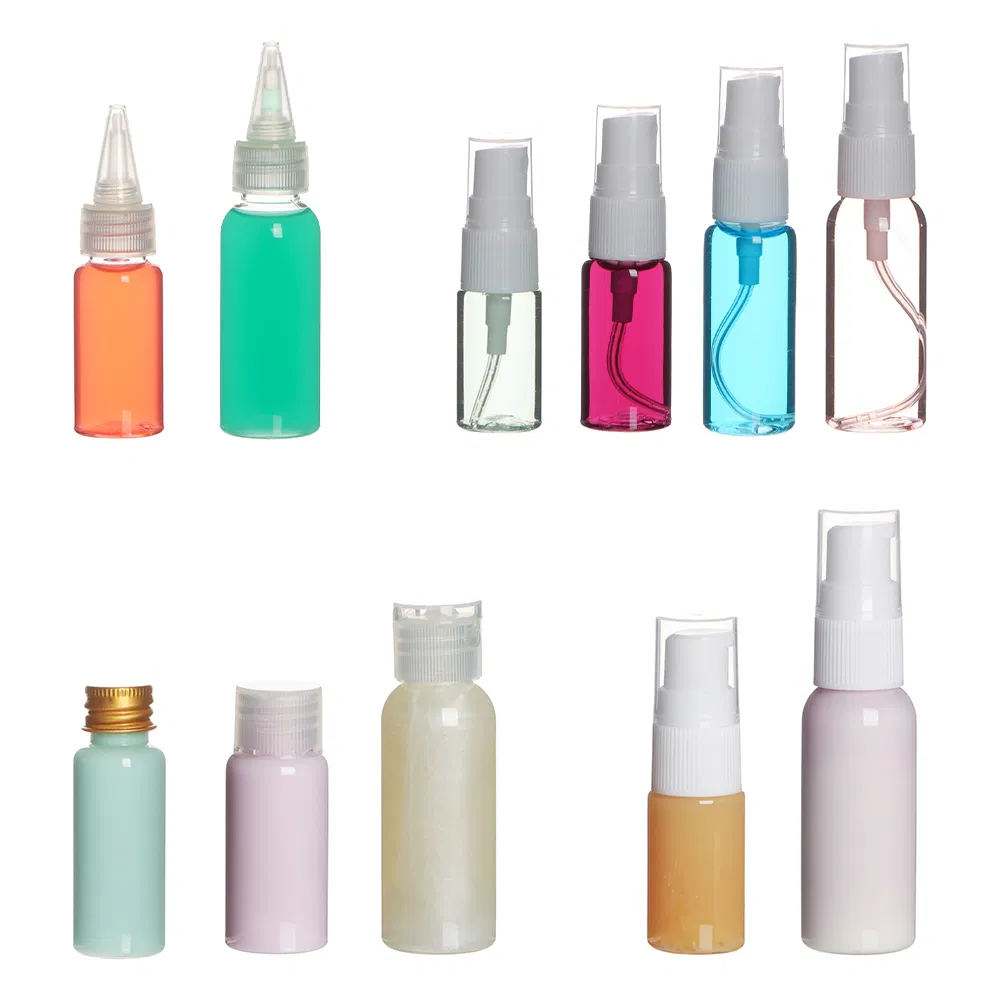 8PCS Transparent Cosmetic Container Skin Care Empty Plastic Travel Size Bottle Set with Spray Bottles