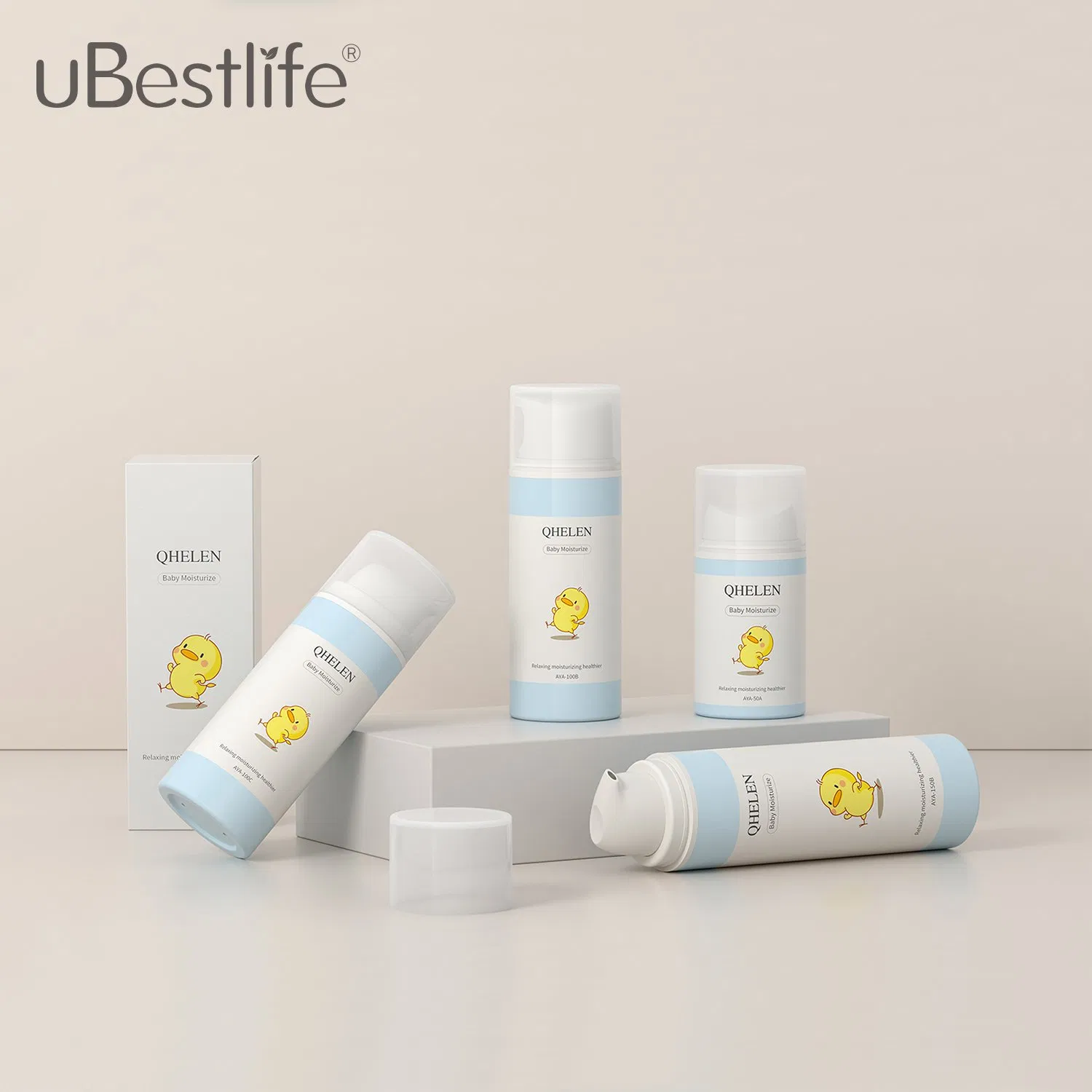 Aya-B Series PP Custom Airless Bottles White Color Lotion Pump Plastic Containers Cosmetic Packaging