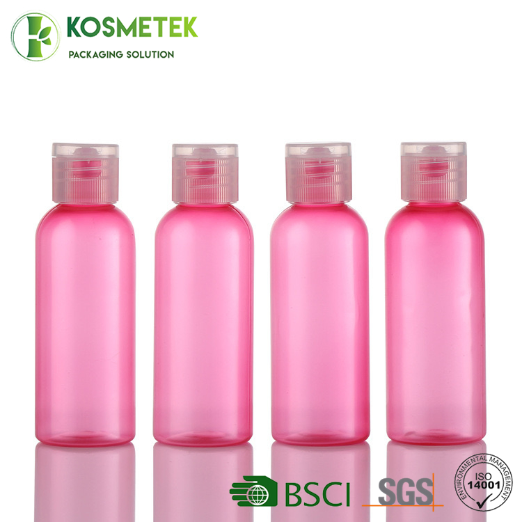 50ml Clear Pet Plastic Lotion/Oil/Hand Soap Packaging Bottles with Flip Top Cap