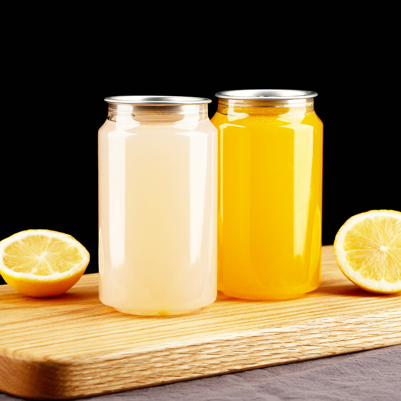 Small Cold Drink Bottle Canette Transparent Pet Beer Juice Coffee Beverage Packaging