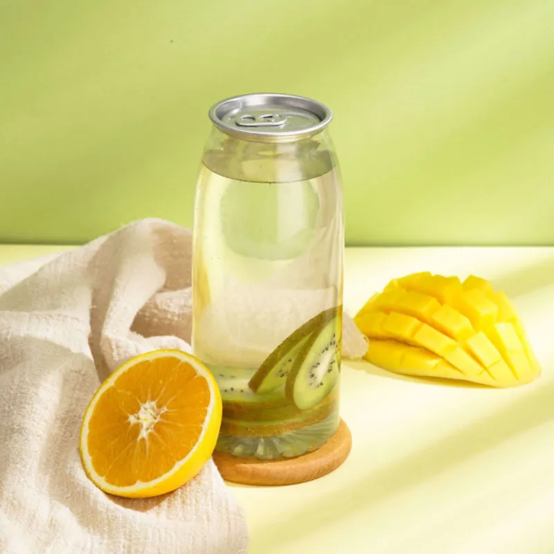 Beverage Pet Can Plastic Juice Milk Tea Lemon Soft Drink Can 330ml with Aluminium Easy Open Ends