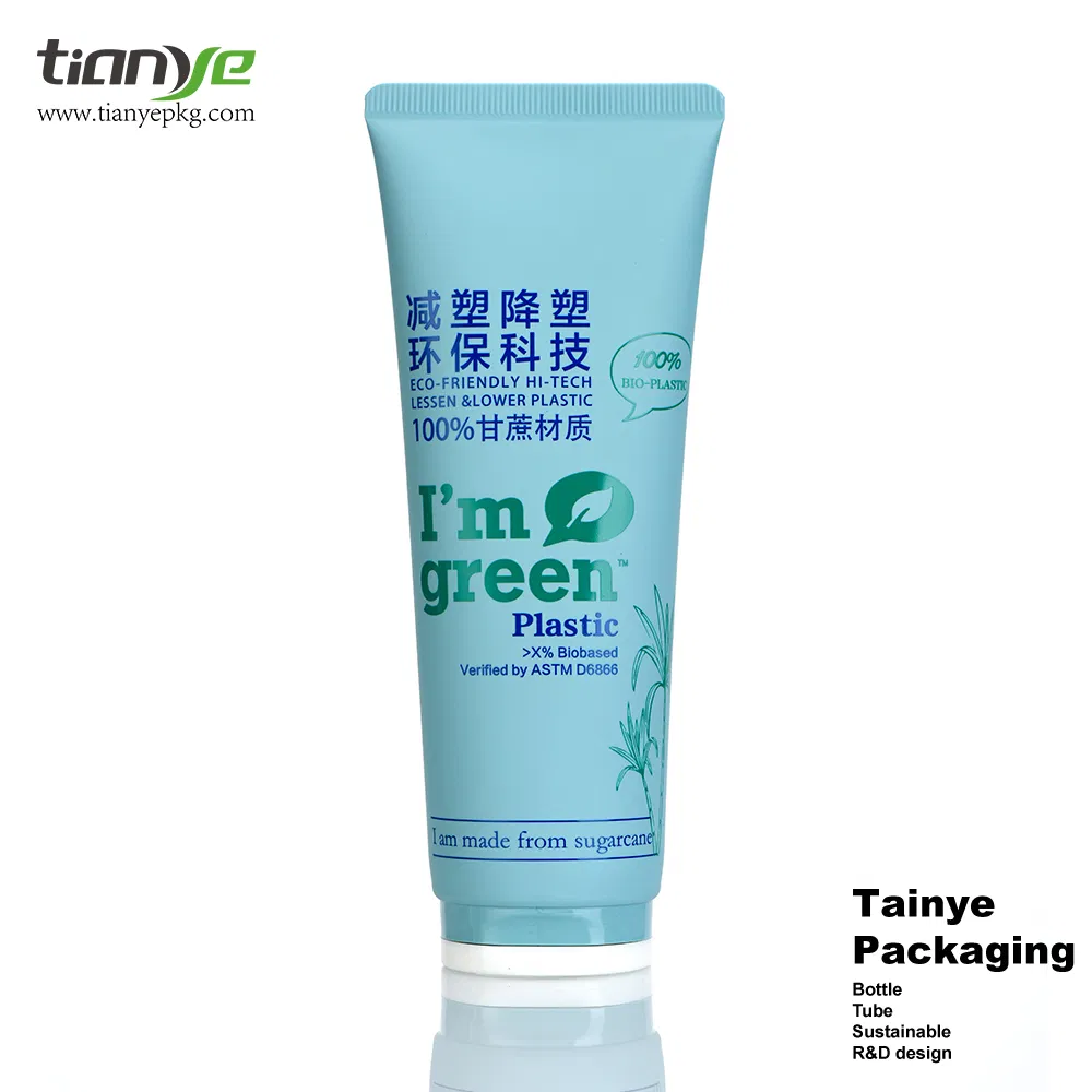 Hi-Tech Lessen Plastic 120ml D40 Sugarcane Sustainable Material Lotion Cream Flip Top Cap Cosmetic Packaging Bottle