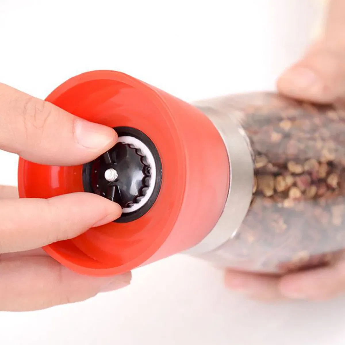 Hot Sale Glass Bottles Spice Mill Plastic Lid Seasoning Shaker Salt and Pepper Grinder Kitchen Accessories Premium Pepper Mill