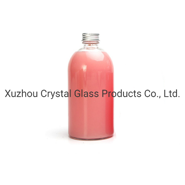 Frosted 350ml Juice Milk Kombucha Glass Bottle with Aluminum Lid