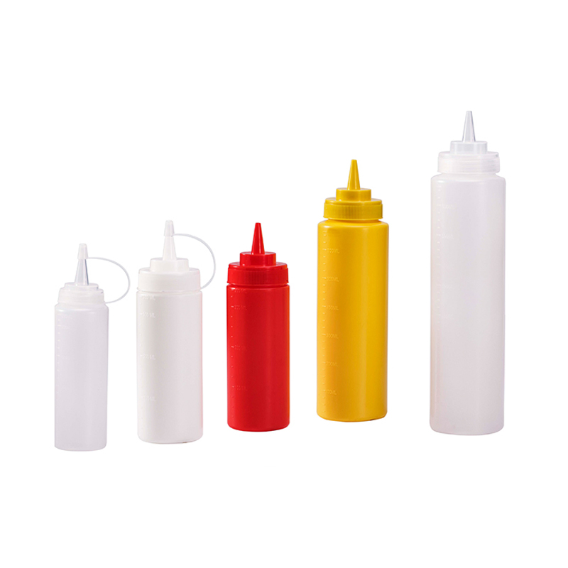 Plastic Squeeze Sauce Ketchup Mustard Screw Top Bottles Dispenser