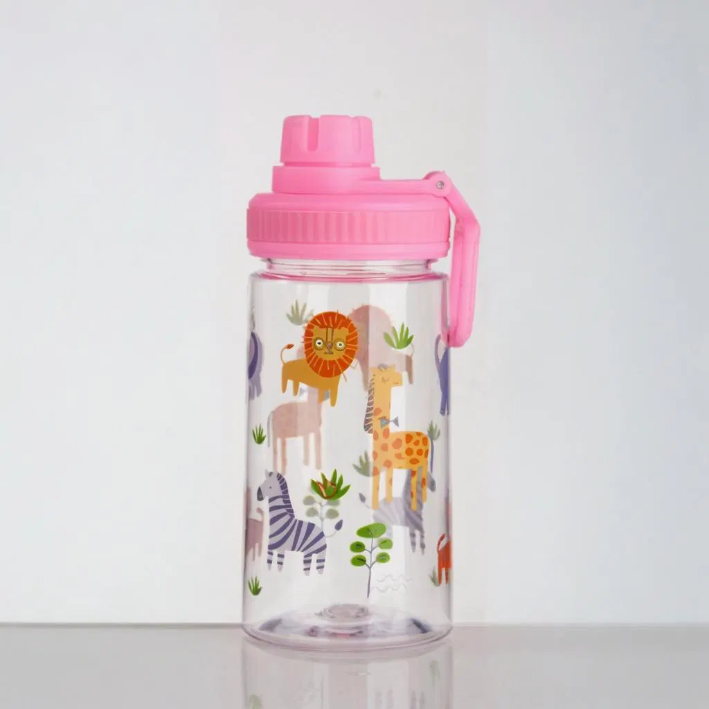 Children-Friendly Cute BPA-Free School Camp Plastic Water Bottle with Strap