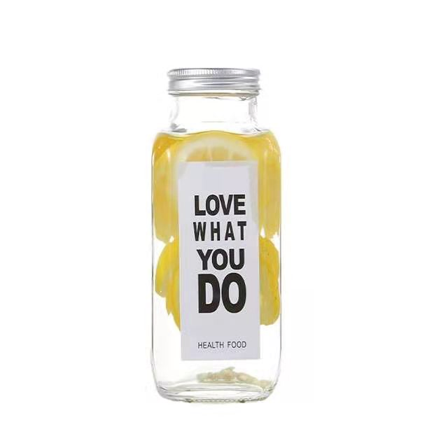 350ml Beverage French Square Bottle with White or Black Plastic Cap