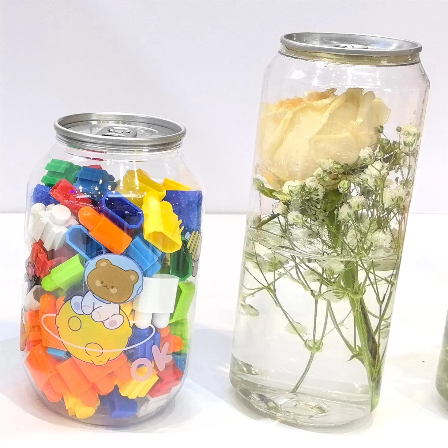 Factory Wholesale Price Disposable Transparent Coffee Pet Cans Plastic Juice Bottles Pet Cans for Beverage