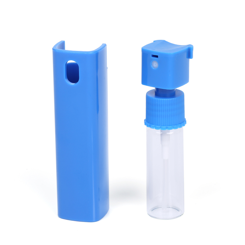 Colorful 10ml Empty Refill Perfume Atomizer Glass Square Plastic Spray Breathing Mouth Refreshing Bottle