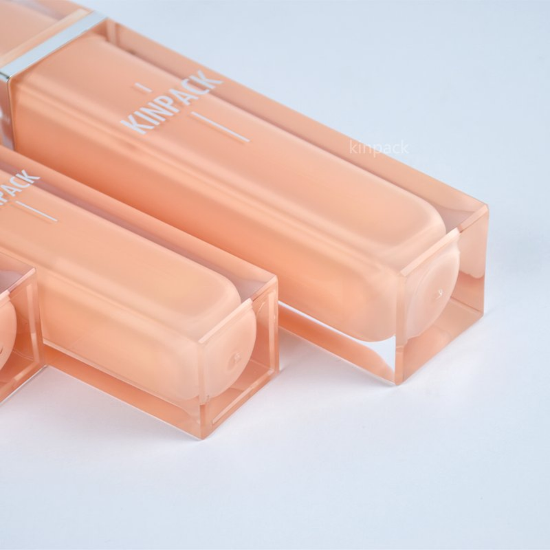 Square Acrylic Plastic Bottle 15ml 30ml 50ml Rotating Airless Pump Bottle for Cosmetic by Kinpack