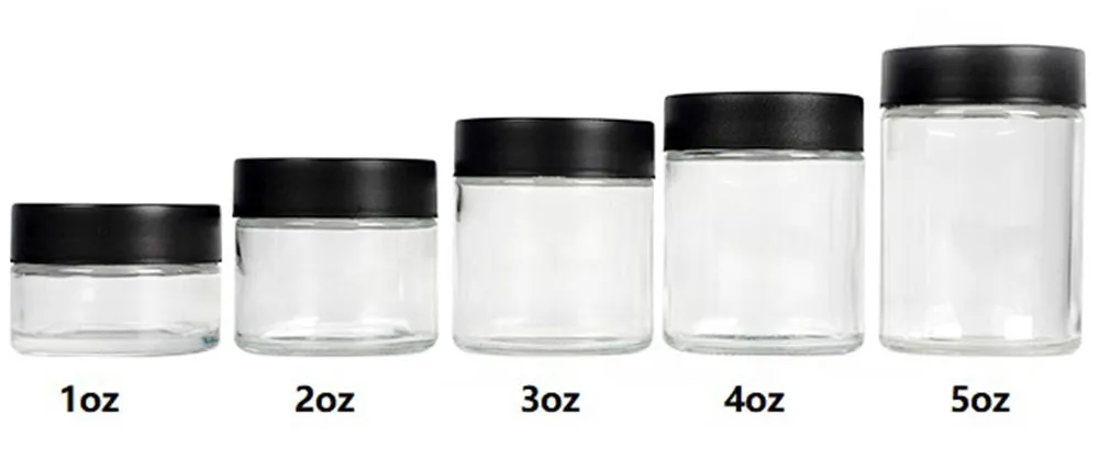 Clear Glass Child Proof Resistant Lids Jar