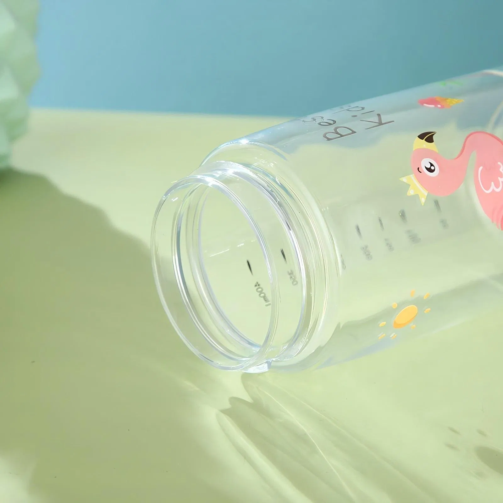 Custom Logo Tritan BPA-Free Kids Clear Food Grade Plastic Cup Mug Water Bottle for Kids Children Bottle with Straw