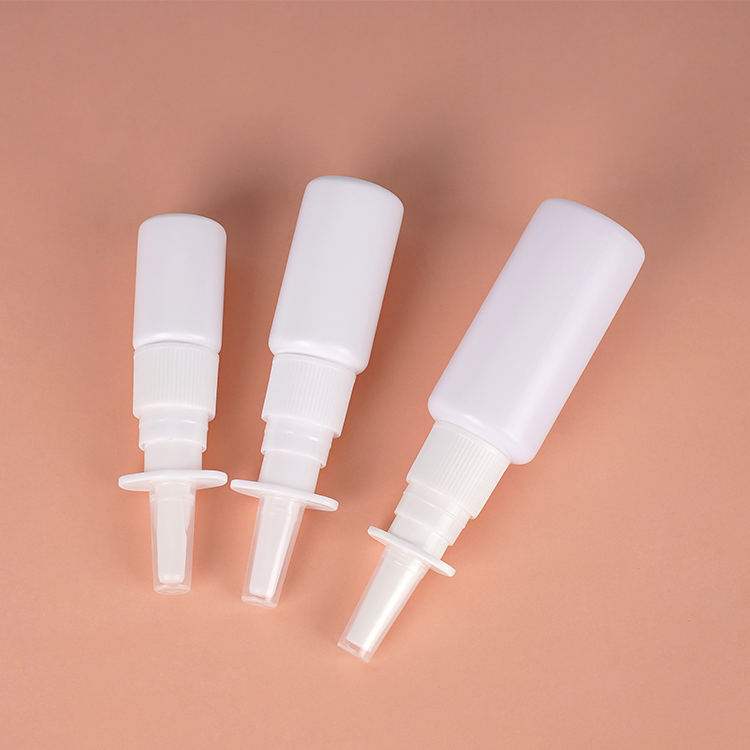 Wholesale 8ml 10ml 20ml Cosmetic Plastic Packaging Empty White Color Rhinitis Fine Spray Plastic Nasal Spray Bottle