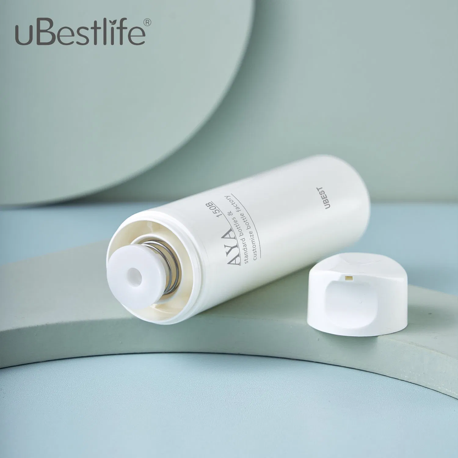 Aya-B Series PP Custom Airless Bottles White Color Lotion Pump Plastic Containers Cosmetic Packaging