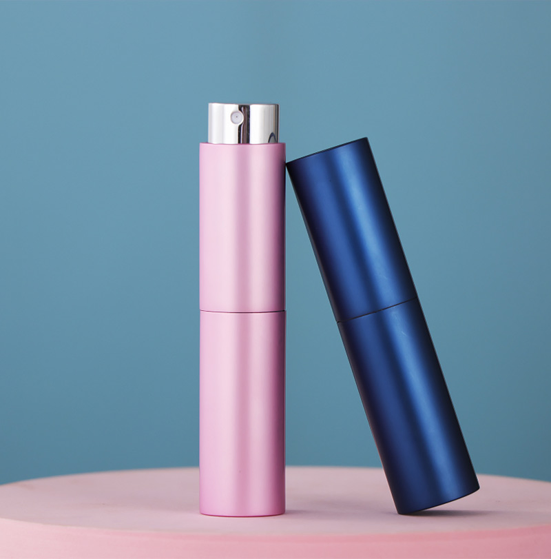 Empty 8ml 10ml Fashion Travel Round Aluminum Refill Perfume Atomizer Bottle Spray Portable