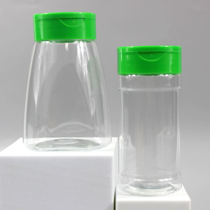 Pet Plastic Spice Jars Seasoning Bottle Empty Spices Packaging Bottle with Shaker Lid Flip Top Lid