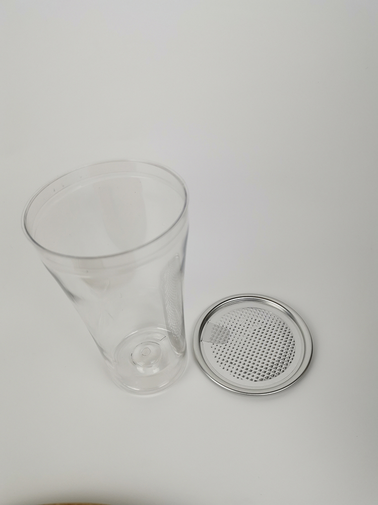 210ml Clear Reusable Plastic Empty Container Aluminum Easy Pull Cover