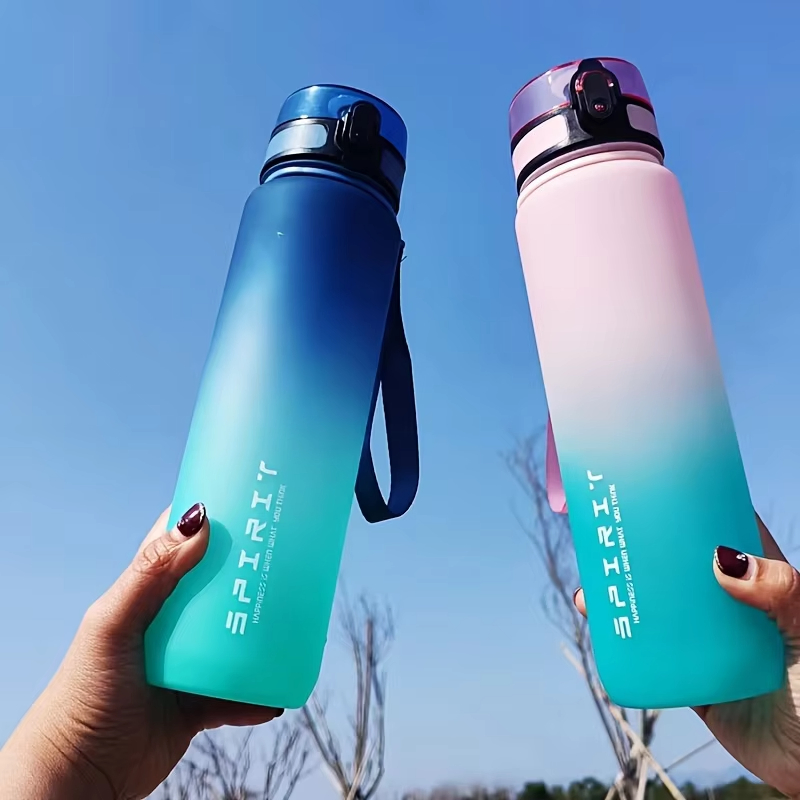 Liter Large Capacity Sports Water Bottle Leak Proof Colorful Plastic Cup Drinking Outdoor Travel Portable Gym Fitness Jugs