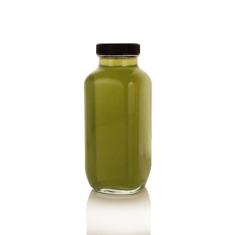 Wholesale 16oz 500ml Empty Square Fruit Juice Milk Beverage Glass Bottle with Plastic Lid