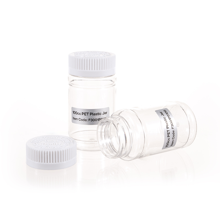 100cc BPA-Free Food Grade PET Plastic Clear Capsule Bottles